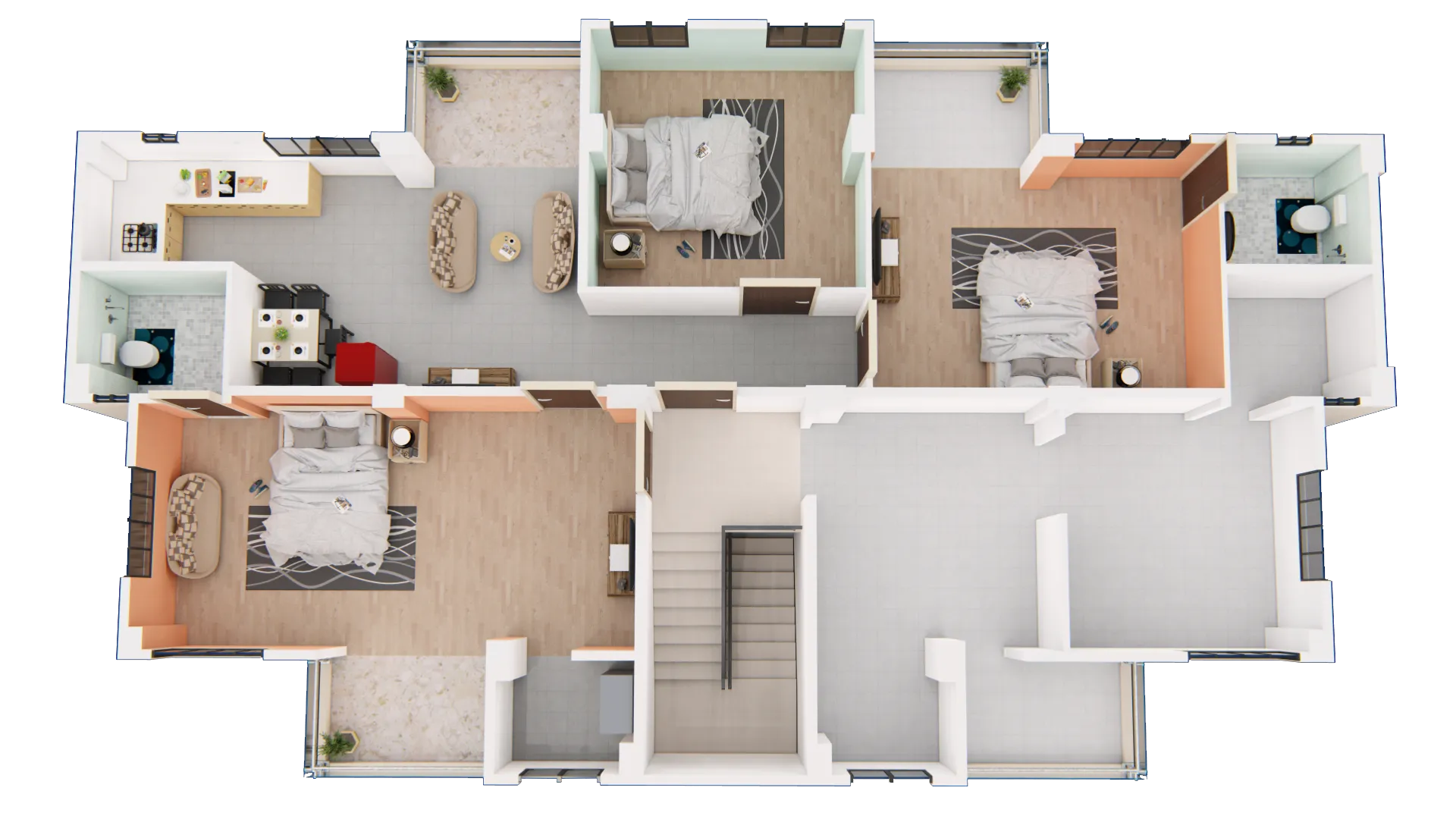 Type-B(Option-1) (1350 SQ.FT.)